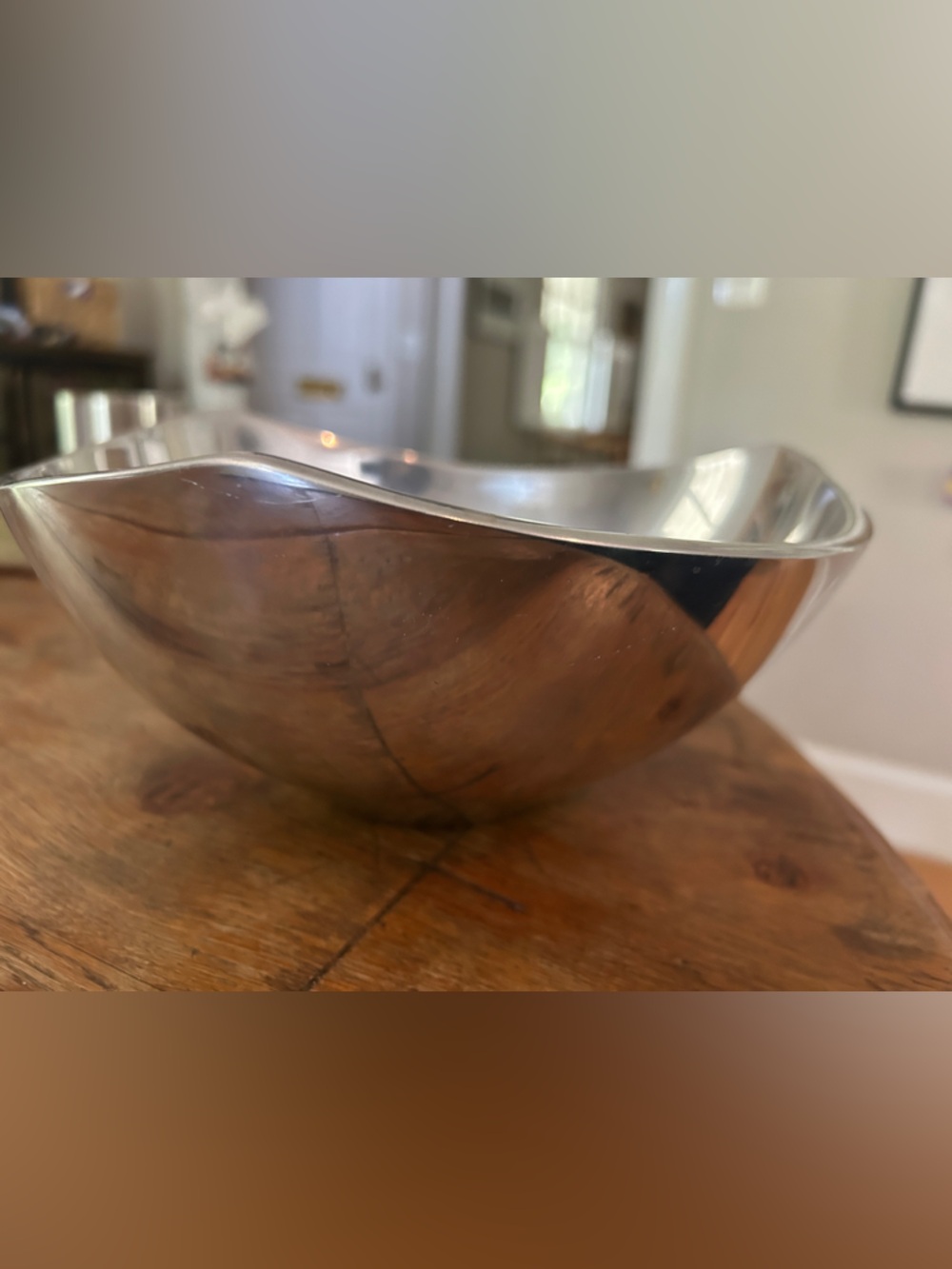 Nambe Silver Sculpted Serving Bowl